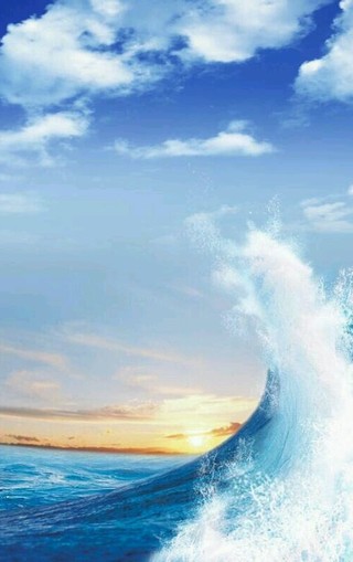 浅蓝色的大海唯美手机图片