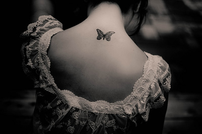 简单蝴蝶造型的纹身图片(2)