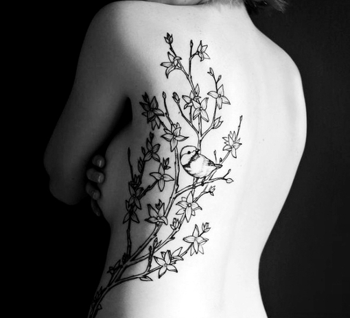 背后花朵纹身图片(2)