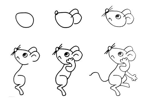美丽又简单的画小老鼠