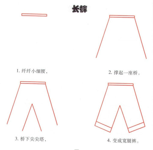 裤子简单画法图片