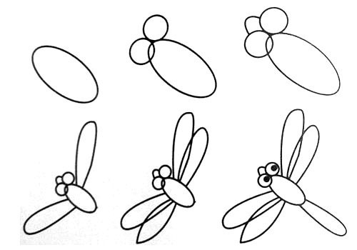 小蜻蜓简单画法图片