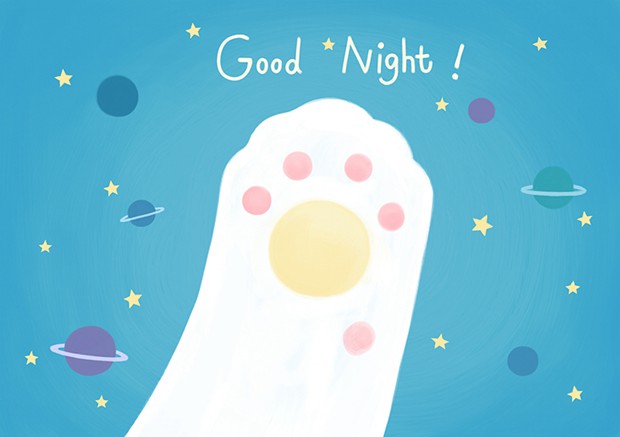 关于GoodNight晚安的意境小清新插画图片(5)