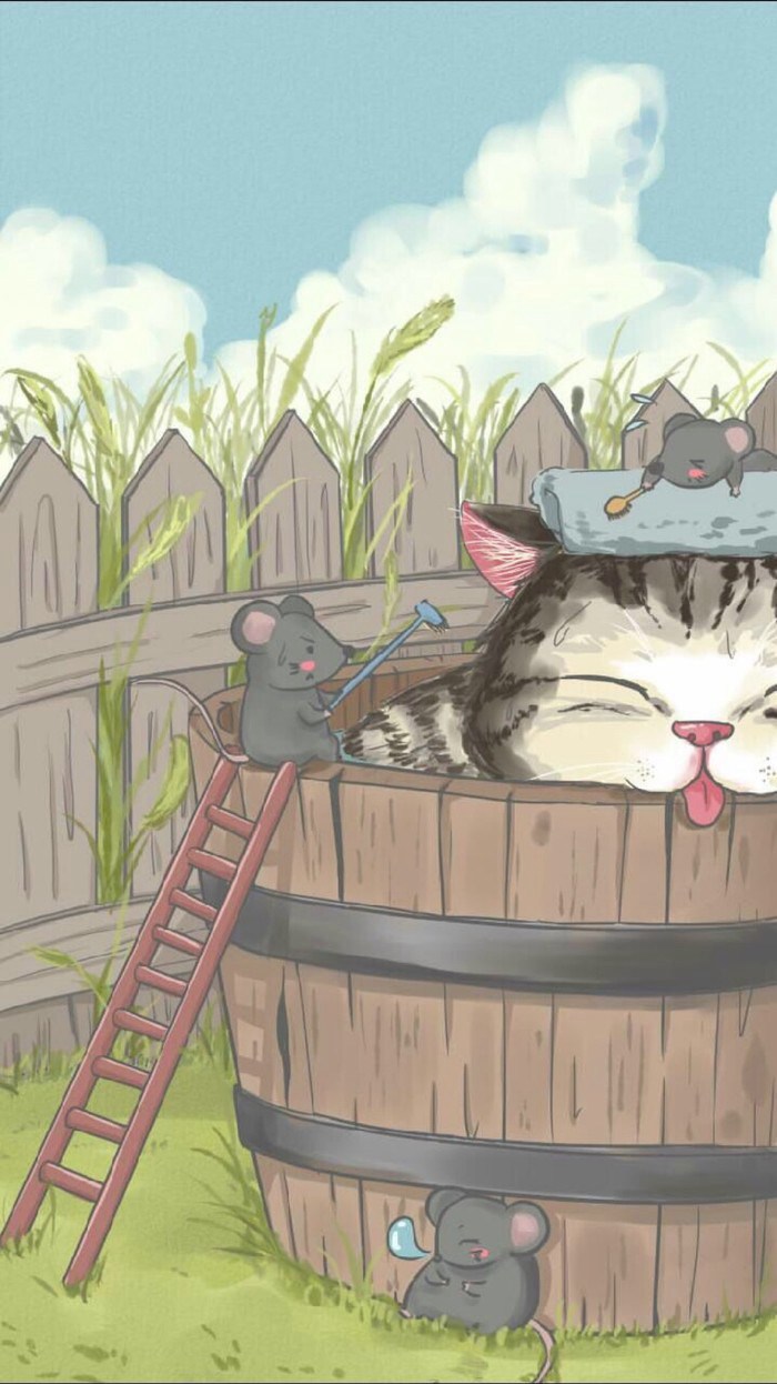 唯美的猫咪动物插画图片(4)