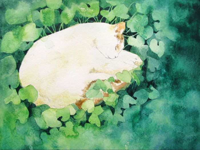 唯美的猫咪动物插画图片(6)
