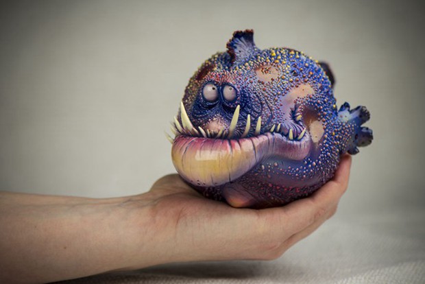 丑萌的海洋动物粘土雕塑设计图片