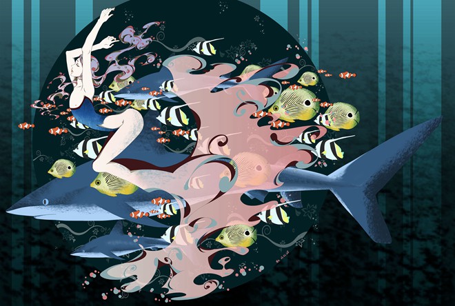 好多好看的热带鱼唯美插画图片(2)
