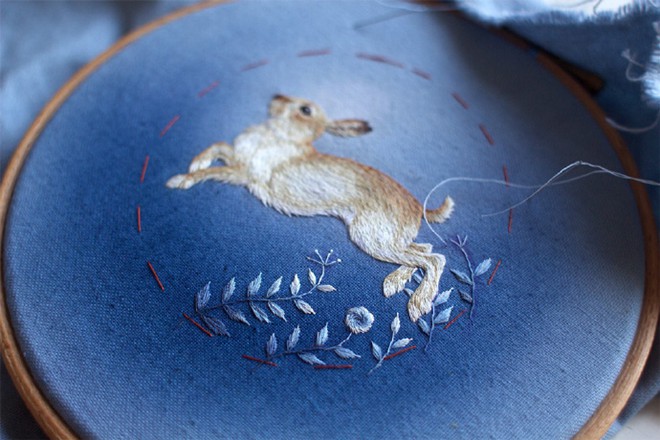 精美的小动物小兔子刺绣设计图片(3)