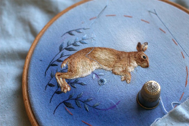 精美的小动物小兔子刺绣设计图片(4)
