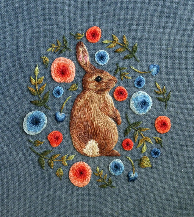 精美的小动物小兔子刺绣设计图片(8)