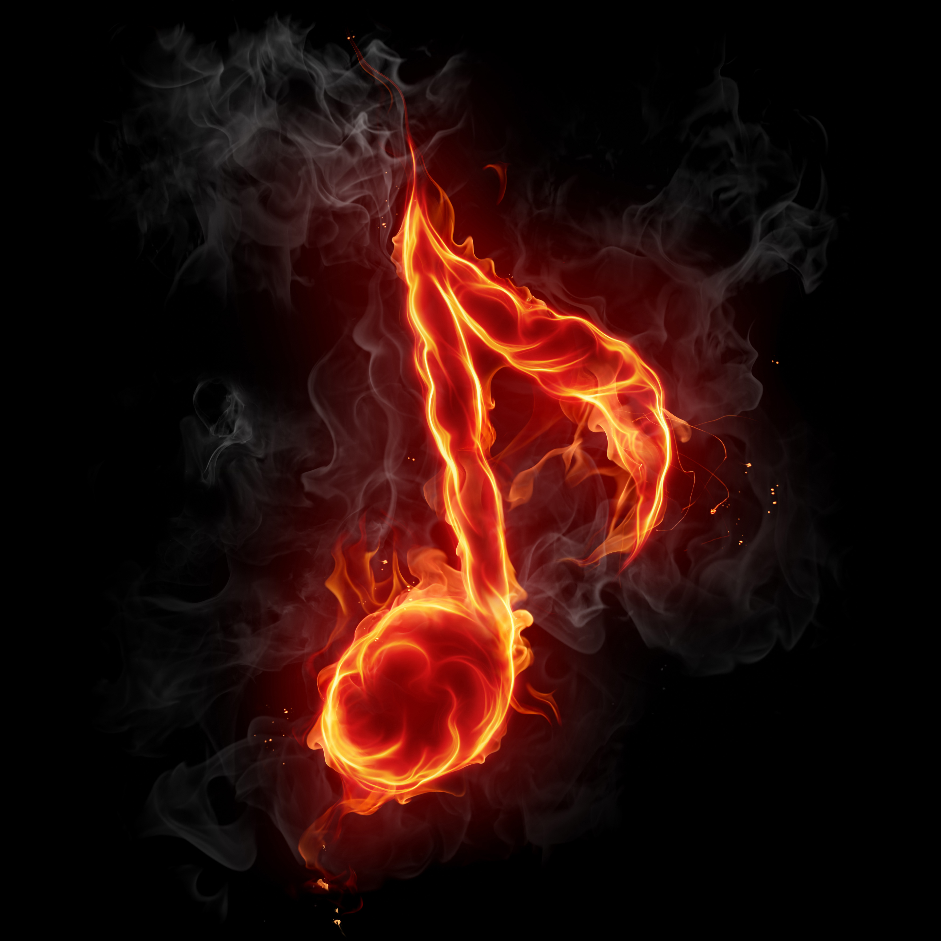 燃烧的音乐符号素材