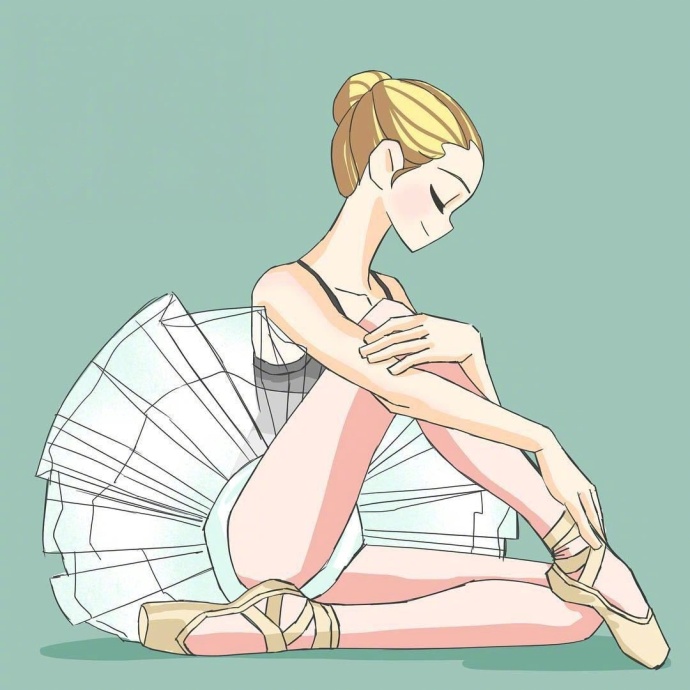 优美的芭蕾舞者插画图片(2)