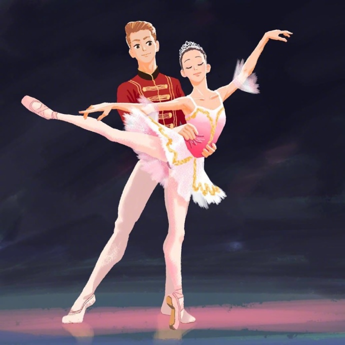 优美的芭蕾舞者插画图片(8)