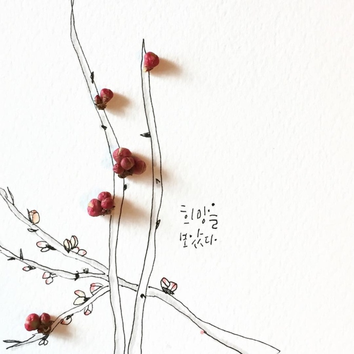 清新创意花朵贴画 漂亮又简单的树叶贴画(2)