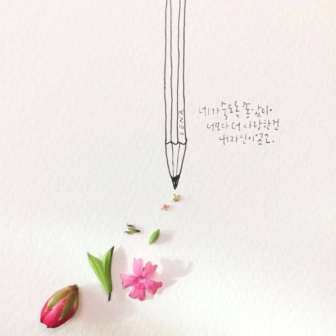 清新创意花朵贴画 漂亮又简单的树叶贴画(3)
