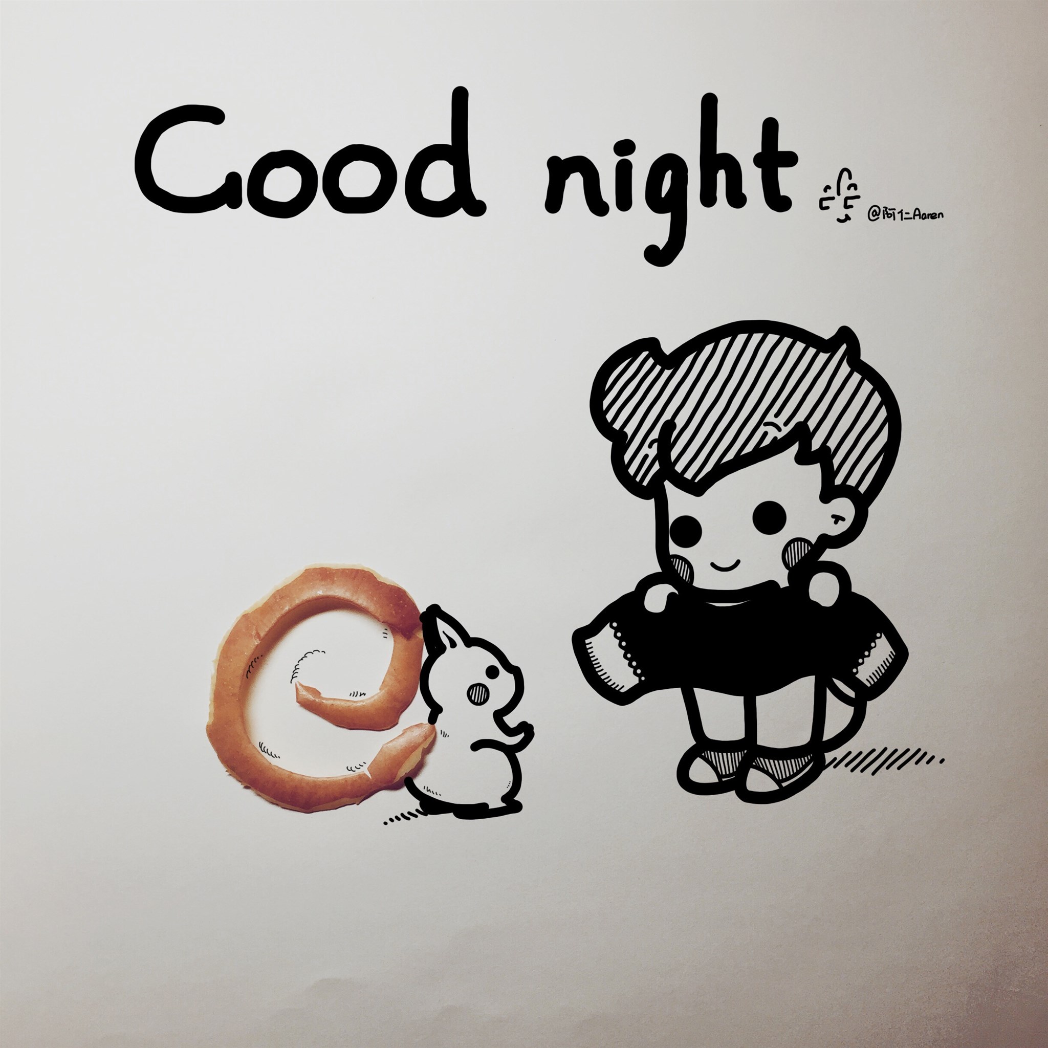 晚安的图片 创意插画人物(9)