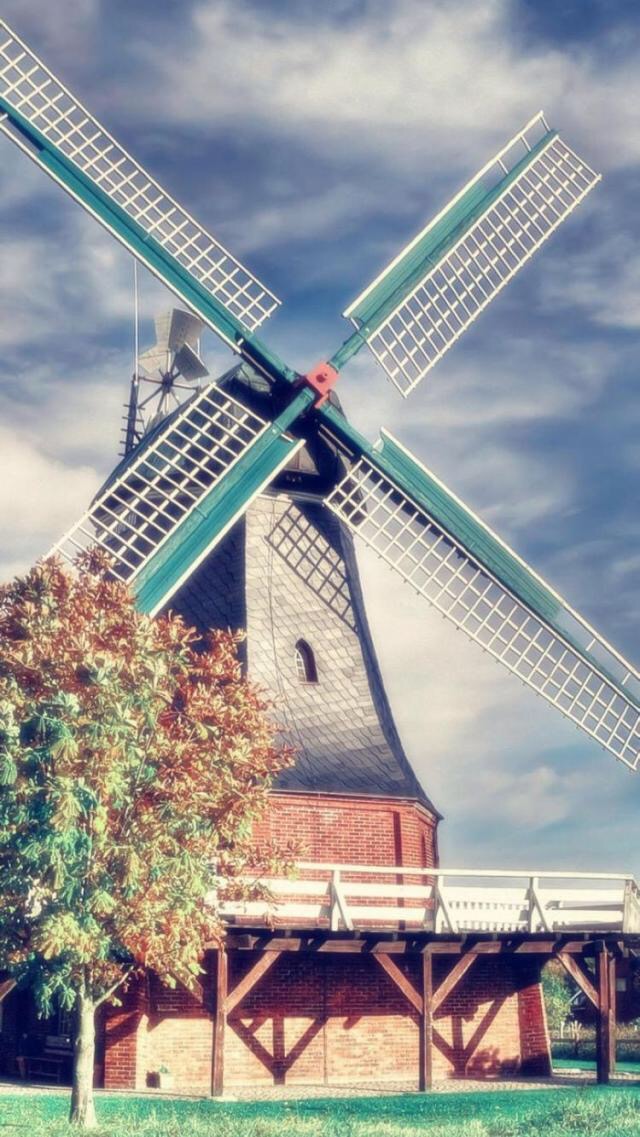 荷兰风车唯美图片