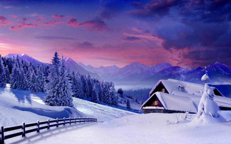 冬日里童话般的美丽雪景 梦幻雪景图片唯美
