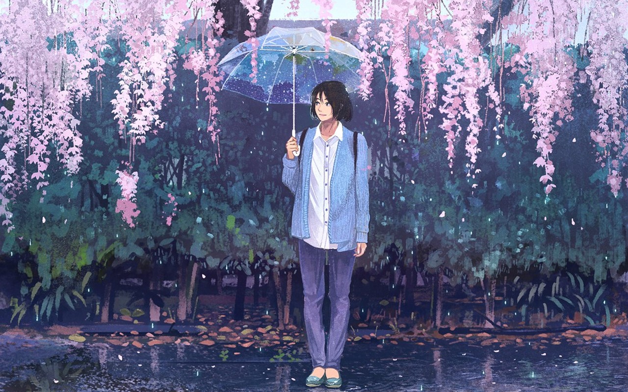 下雨的手绘图片大全 最爱一个人在雨中漫步(4)