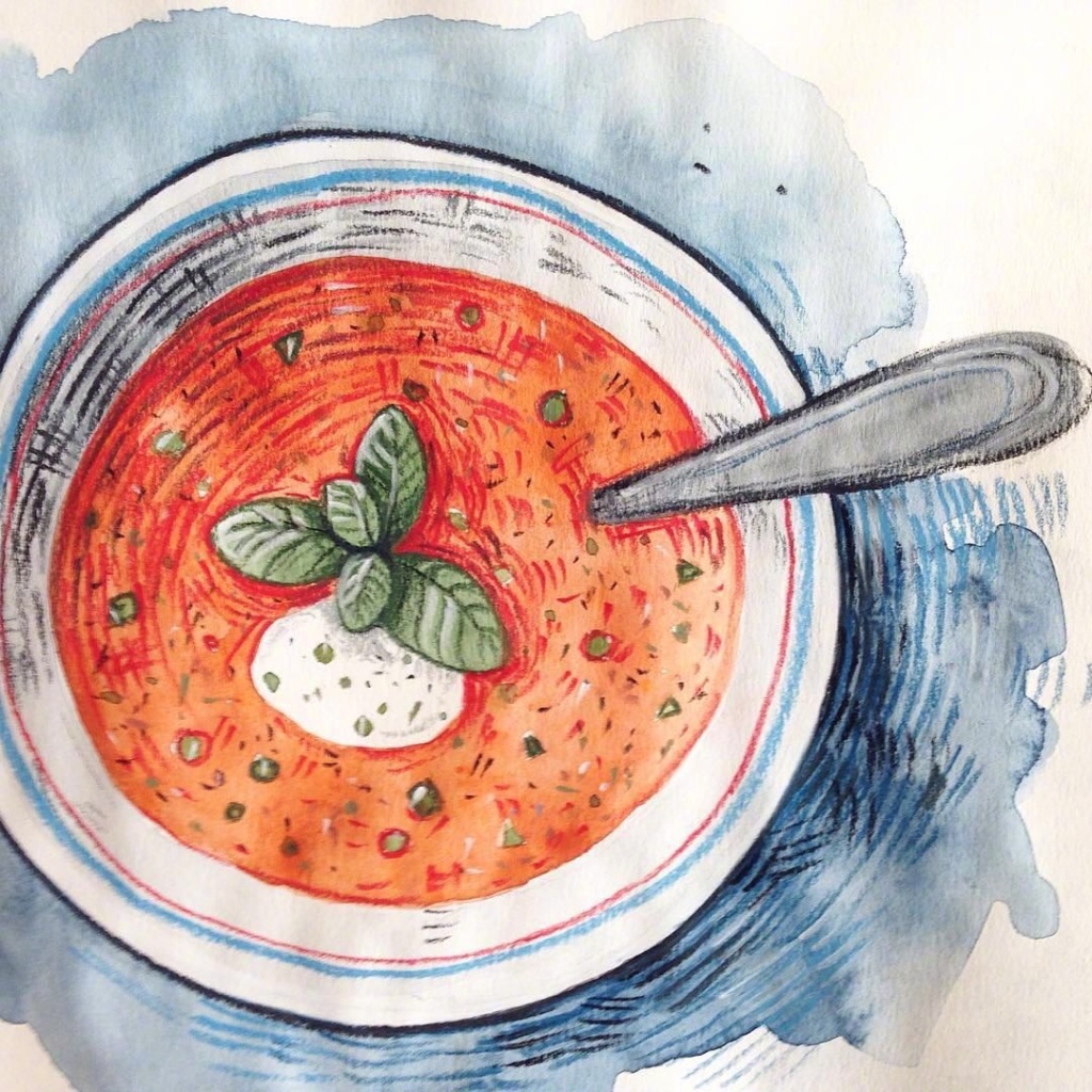 食物手绘插画 享受美食和环游世界(4)