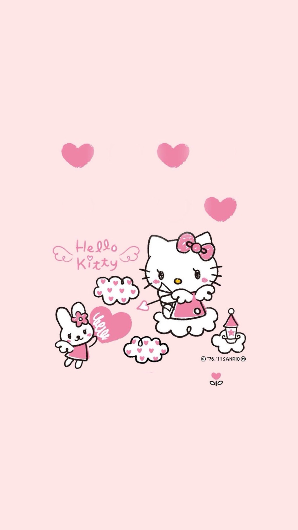 Hello Kitty手机壁纸粉色 可爱hellokitty手机主题壁纸(3)
