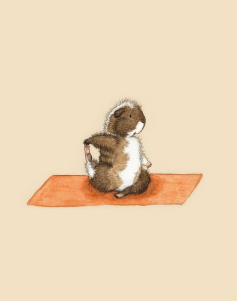 动物手绘图片素材 做瑜伽的小仓鼠(2)