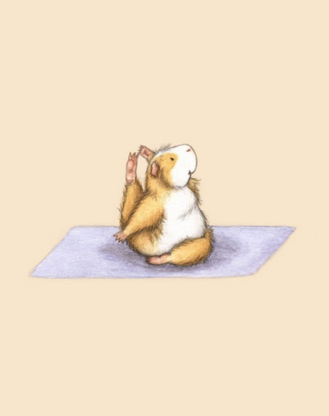 动物手绘图片素材 做瑜伽的小仓鼠(6)
