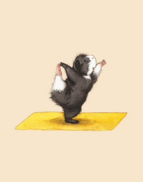 动物手绘图片素材 做瑜伽的小仓鼠(5)