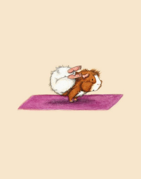 动物手绘图片素材 做瑜伽的小仓鼠(9)