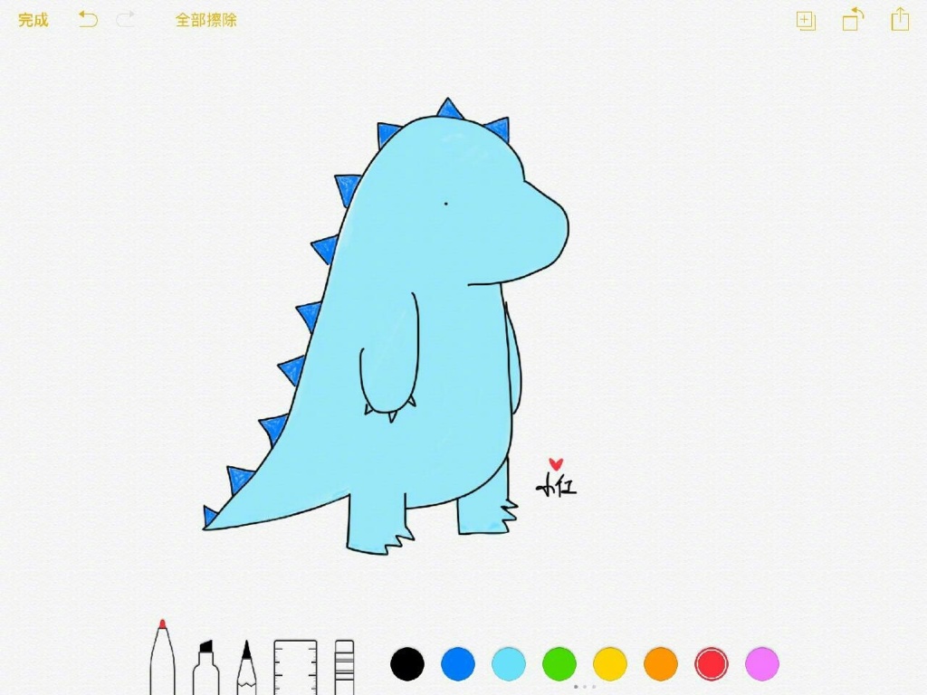 简笔画可爱图片 备忘录中的小恐龙(7)
