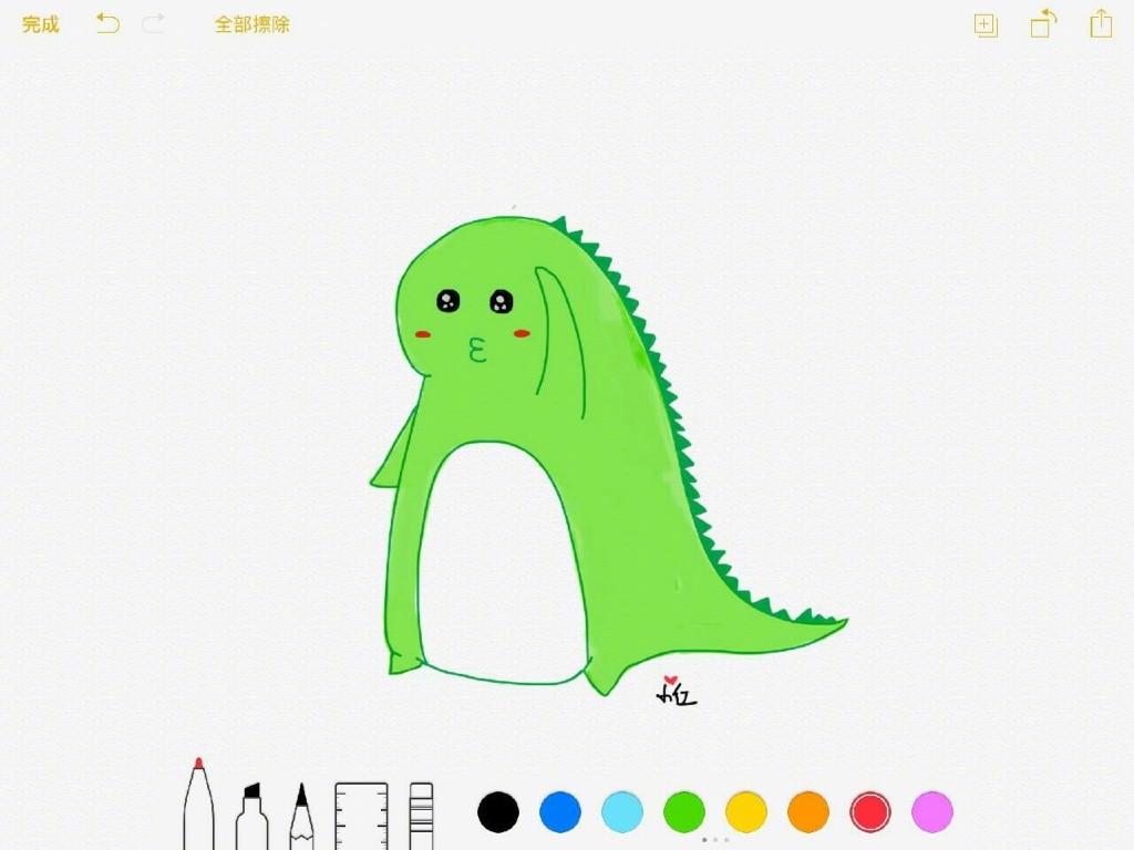 简笔画可爱图片 备忘录中的小恐龙(8)