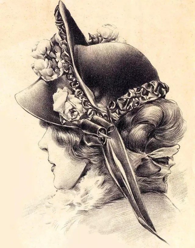 女生素描图片 戴帽子的乌克兰美女素描图片(2)