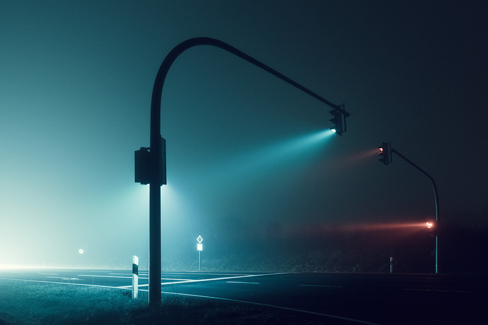 夜景图片唯美 深夜，无人的街，朦胧的光(2)