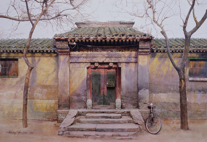 水彩画图片大全 水彩画中的老北京胡同
