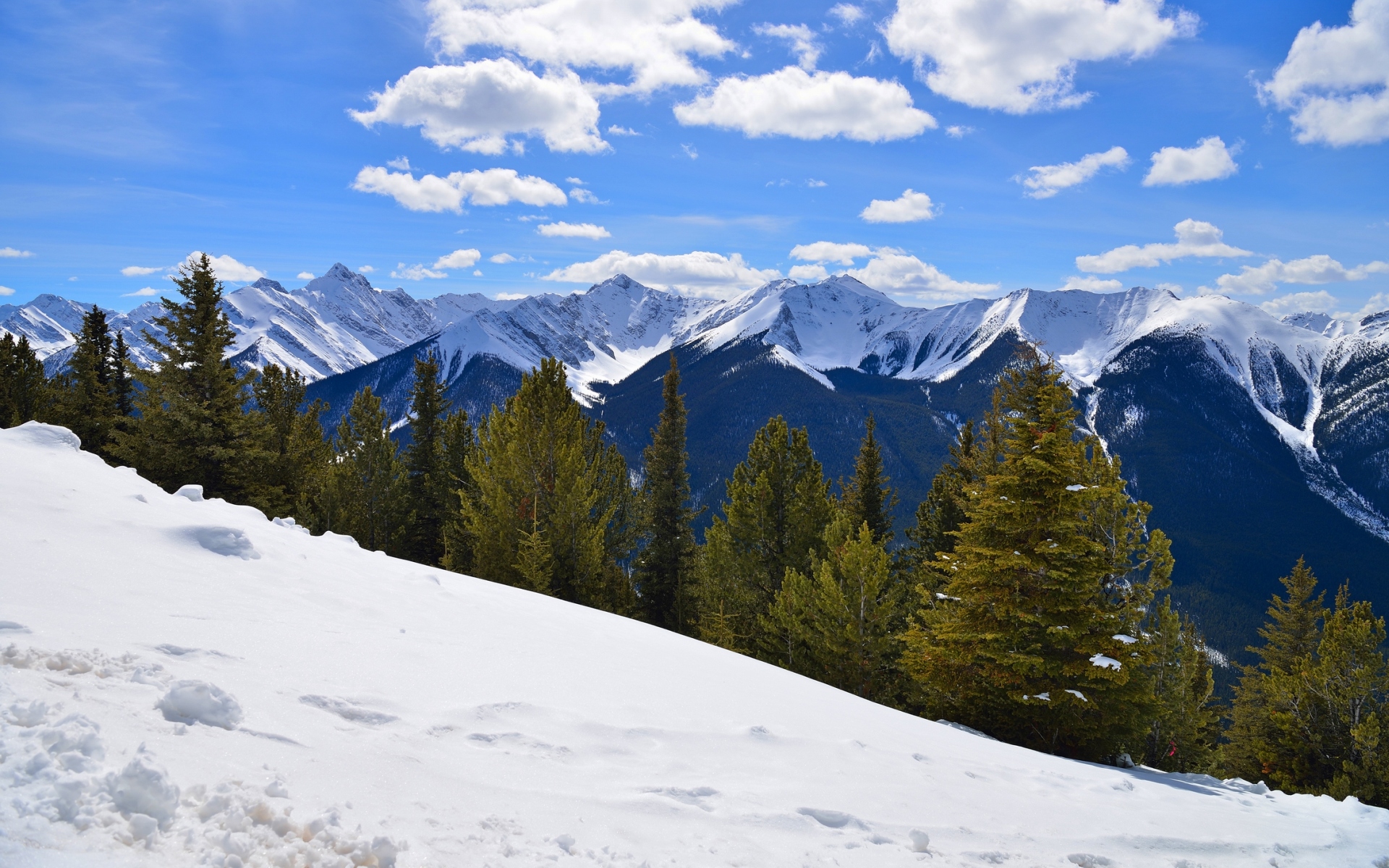 雪景图片唯美 落基山脉雪景自然景观图片