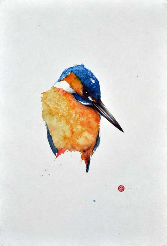 水彩鸟类图片 在中国水墨中融入水彩(6)