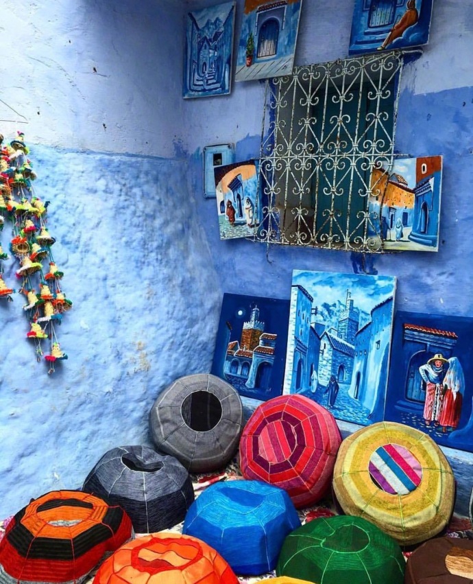 摩洛哥蓝色小镇图片 蓝色童话王国(8)