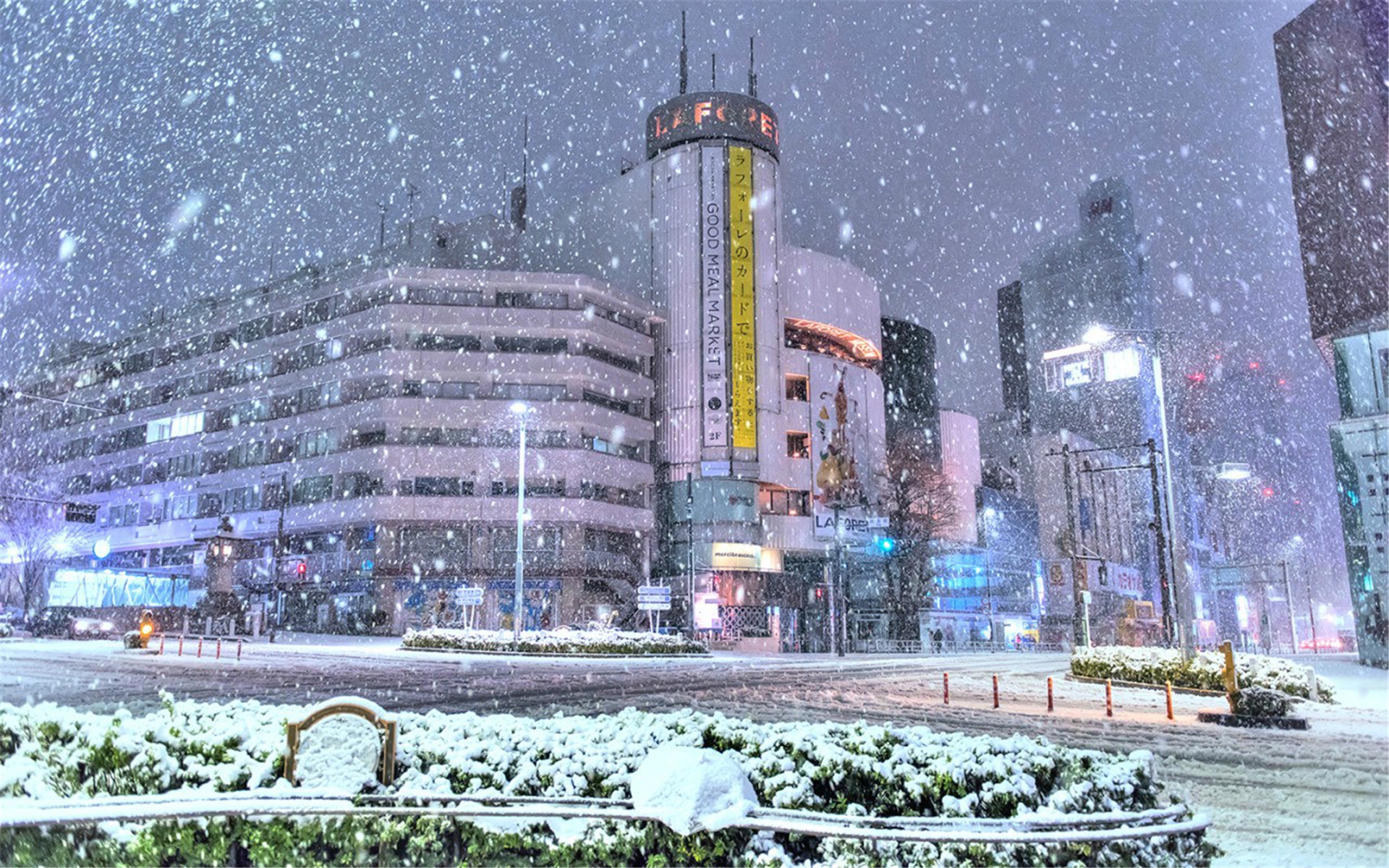 城市雪景图片 东京下雪唯美城市雪景(4)