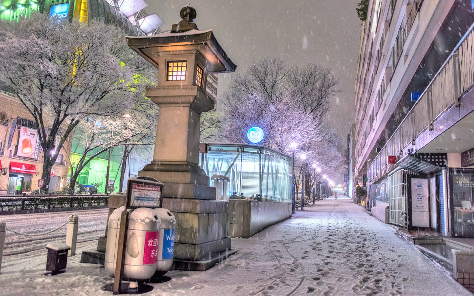 城市雪景图片 东京下雪唯美城市雪景(6)
