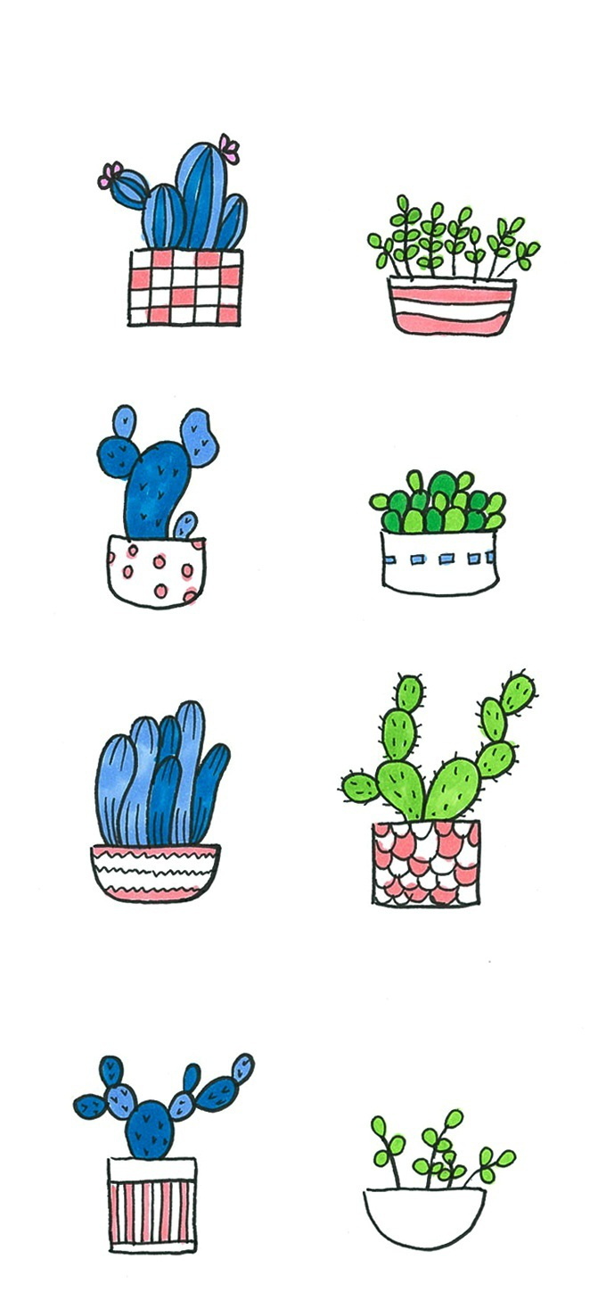 好看萌的简单手绘图案 植物简单手绘图(4)