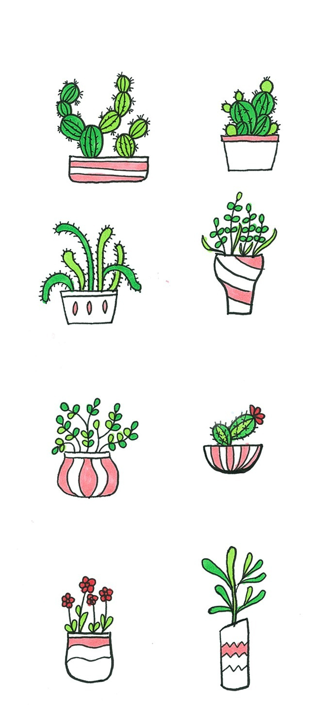 好看萌的简单手绘图案 植物简单手绘图