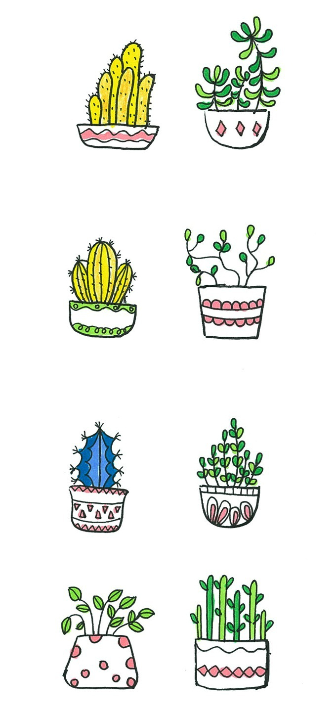好看萌的简单手绘图案 植物简单手绘图(6)
