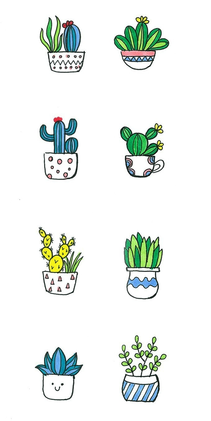 好看萌的简单手绘图案 植物简单手绘图(8)
