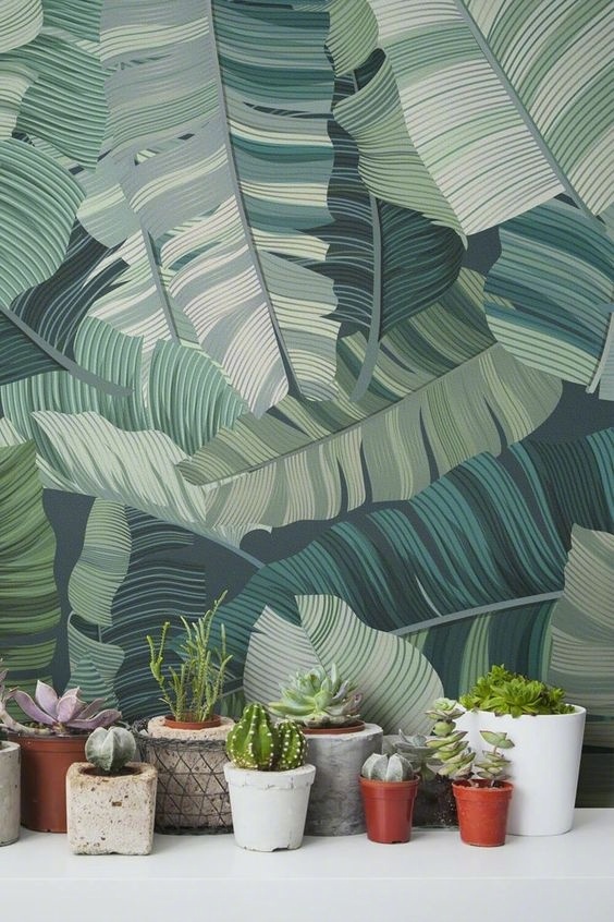 最简单好看的手绘墙画 创意植物手绘墙画(4)