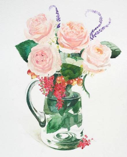 手绘水彩花卉图片 唯美手绘水彩花卉图片(3)