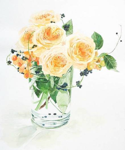 手绘水彩花卉图片 唯美手绘水彩花卉图片(7)