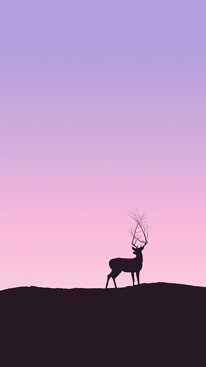 清新森系鹿图片壁纸 鹿的剪影图片(8)