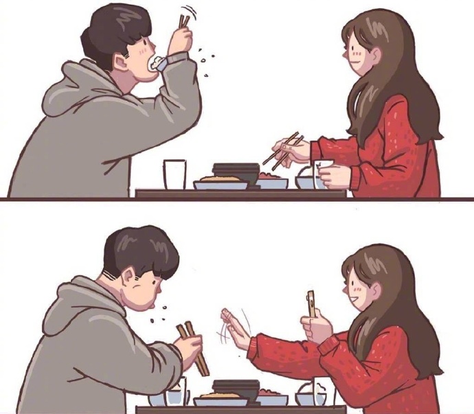 韩国情侣日记插画手绘 陪伴是最长情的告白(5)