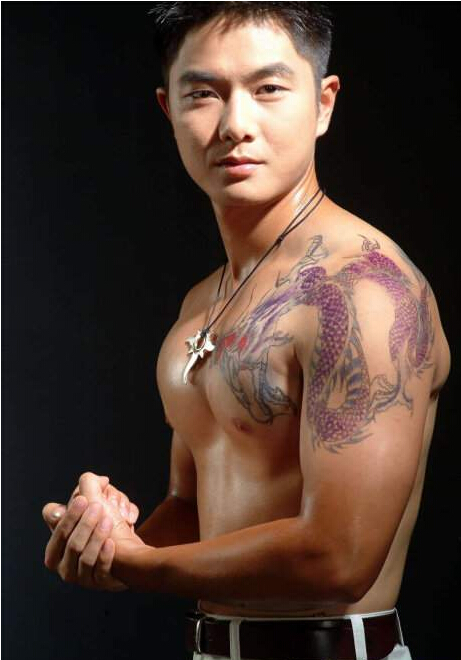 肌肉型男手臂艺术纹身图片