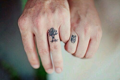 情侣手指个性时尚图案纹身